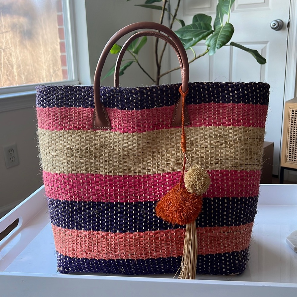 ANTHROPOLOGIE Pomaria Tassel Straw Tote *NWT*